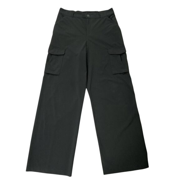 Royal Robbins Cargo Pants Womens 10 Black Wide Leg Lightweight Outdoor Hiking - Picture 1 of 12